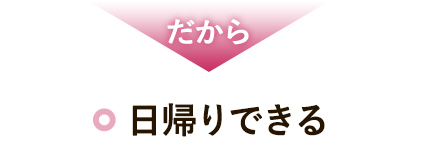だから 日帰りできる